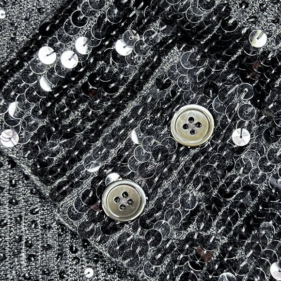 IISLI Elegant Designer Wool Sequins Gray Cardigan Kimono Orig $998! Size 8 - NWT - Picture 10 of 13